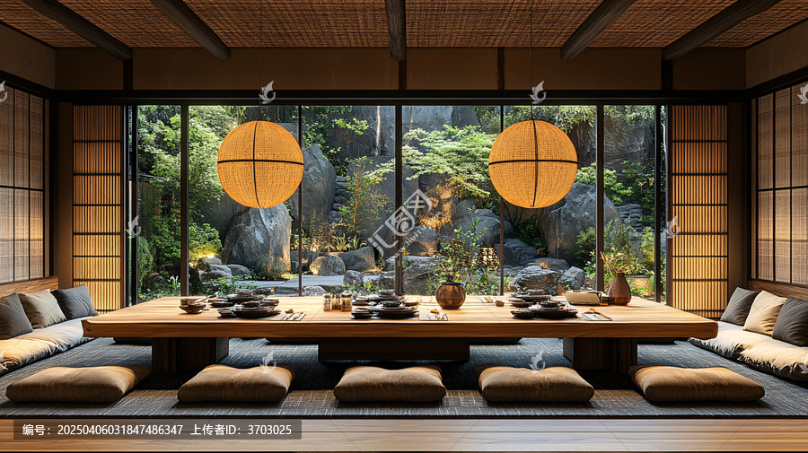 竹編燈飾餐廳布置