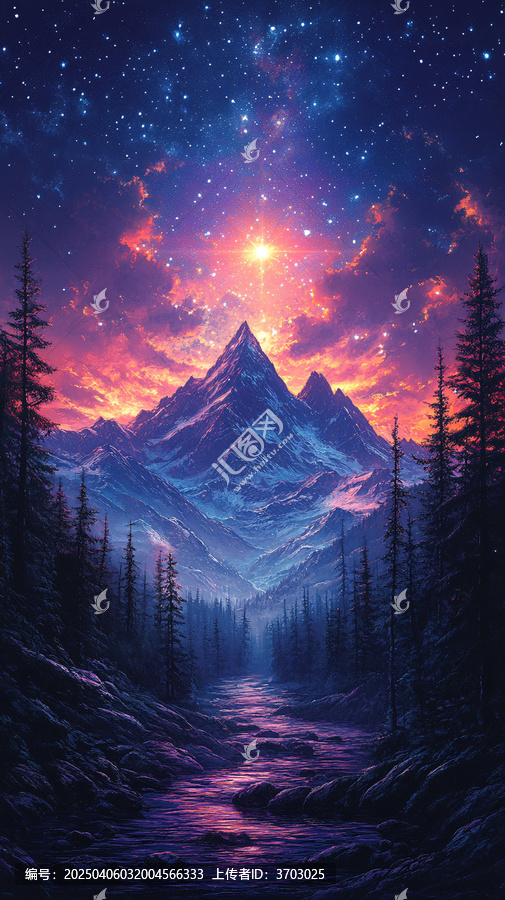 星夜靜謐景色