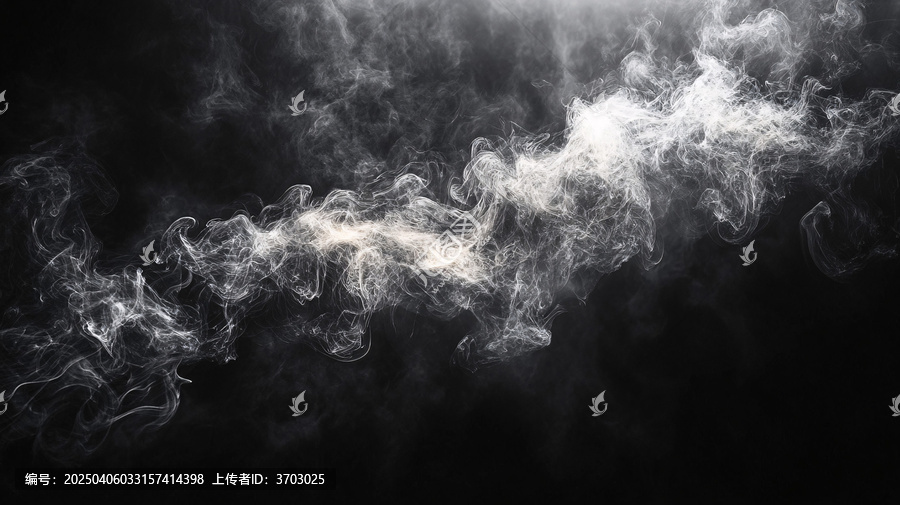 黑背景上的煙霧