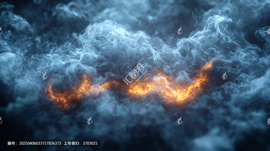 黑背景上的煙霧