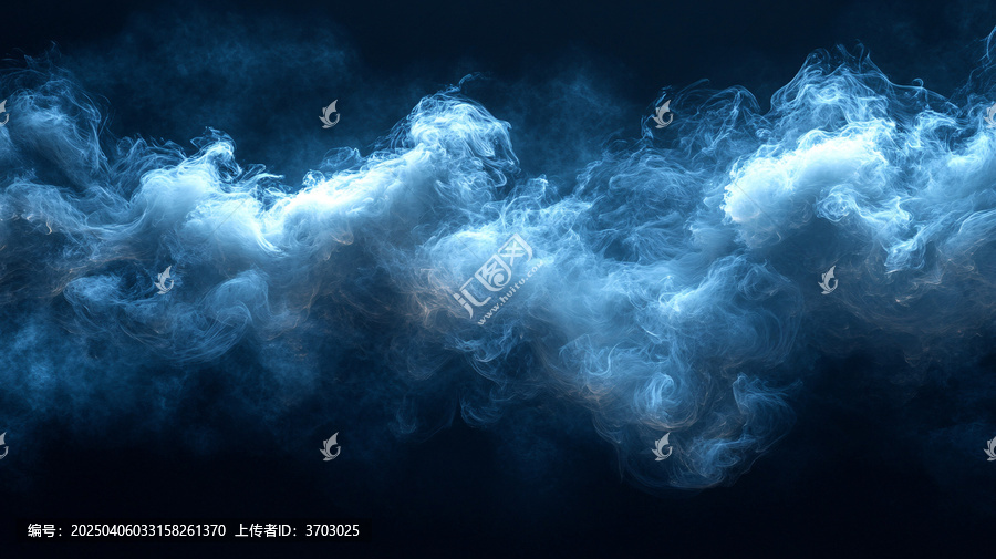 黑背景上的煙霧