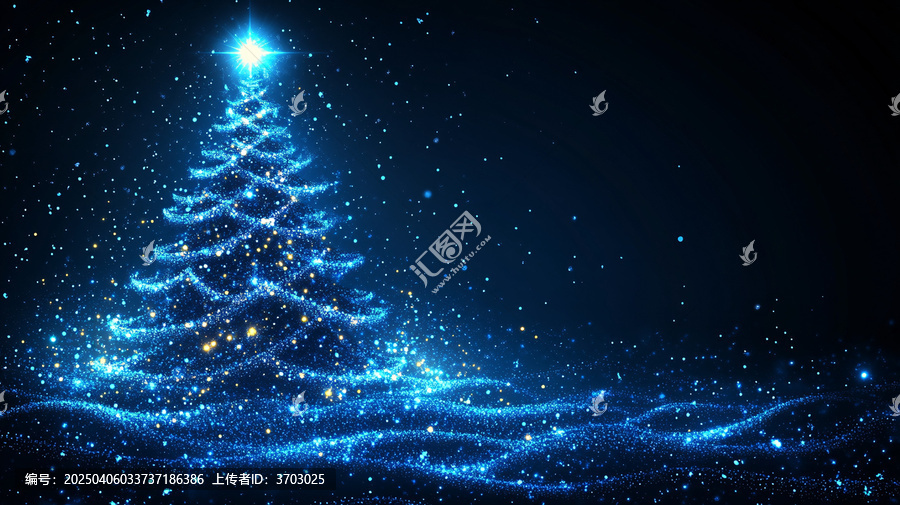 藍(lán)色發(fā)光圣誕樹