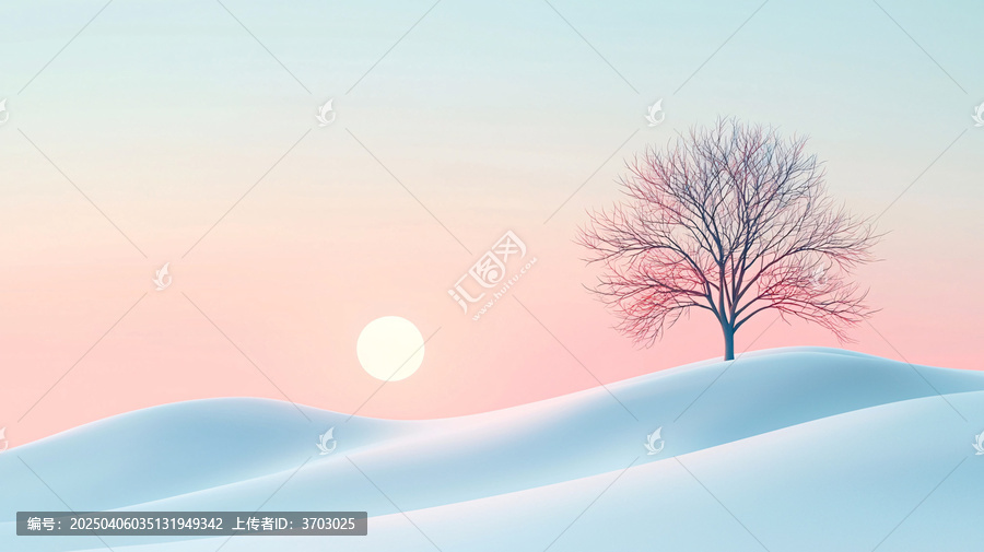 雪坡樹(shù)影