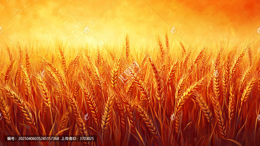 小麥田與紅色背景