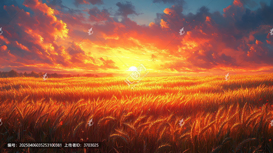 金色麥田夕陽(yáng)