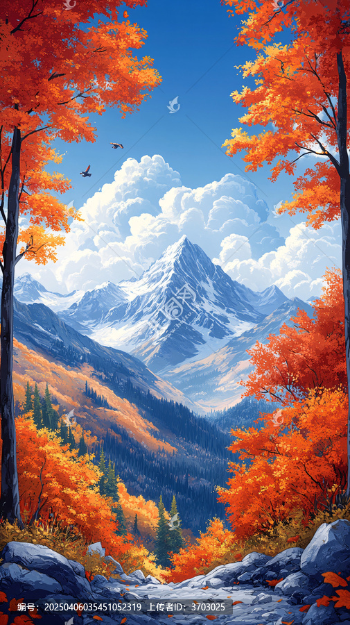 秋日的連綿山景
