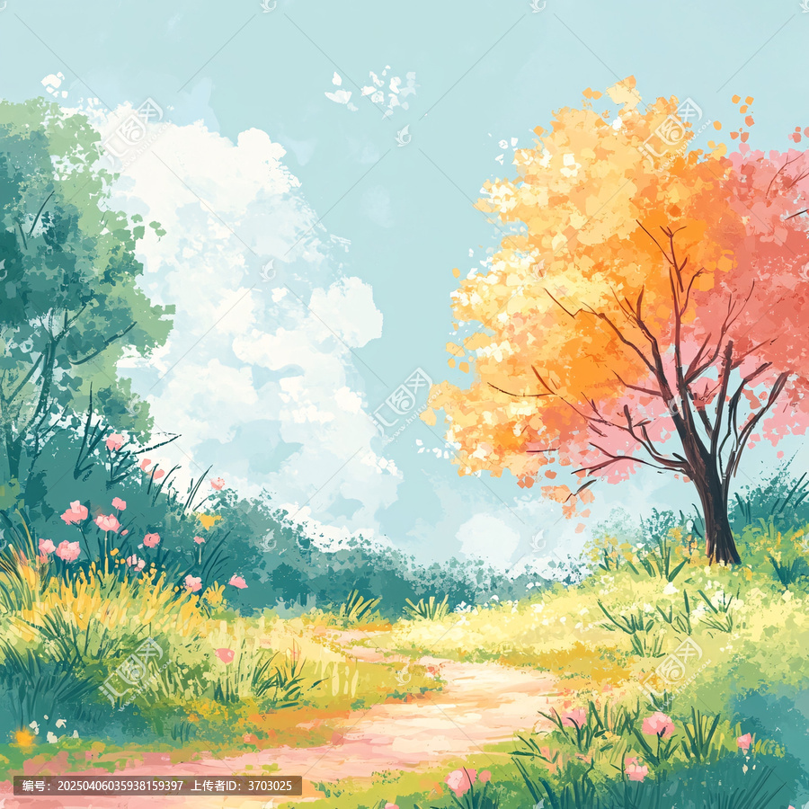 水彩花卉背景