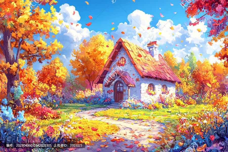 秋日花園小屋
