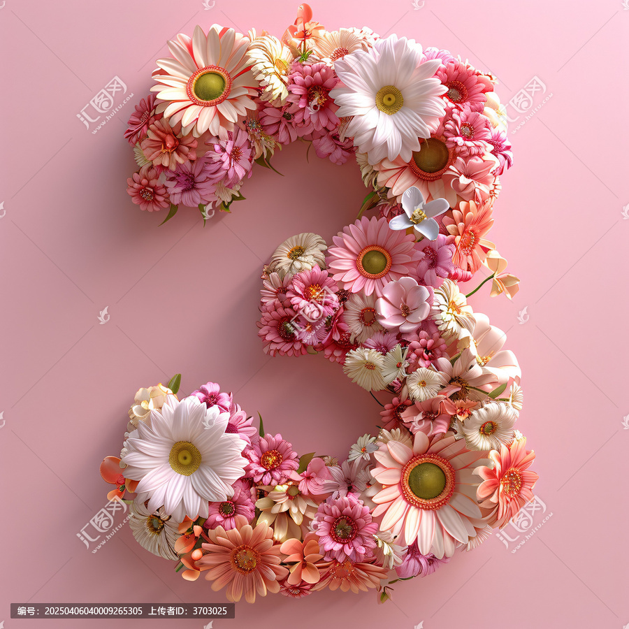 數(shù)字三花朵