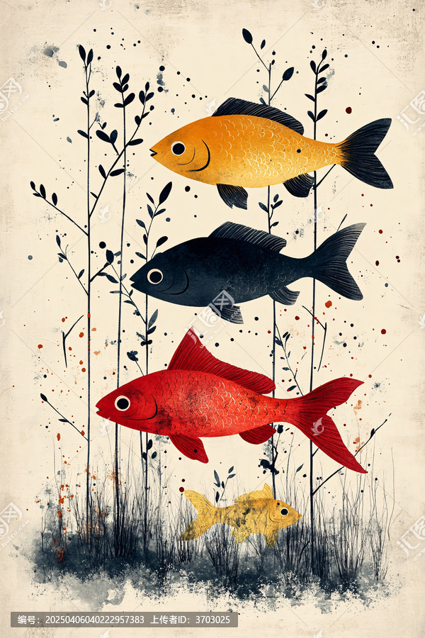 海藻魚兒幾何圖