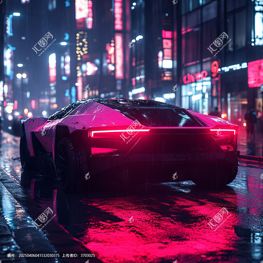 賽博朋克背景皮卡車