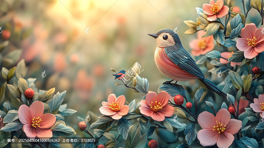 春季花鳥(niǎo)紙藝