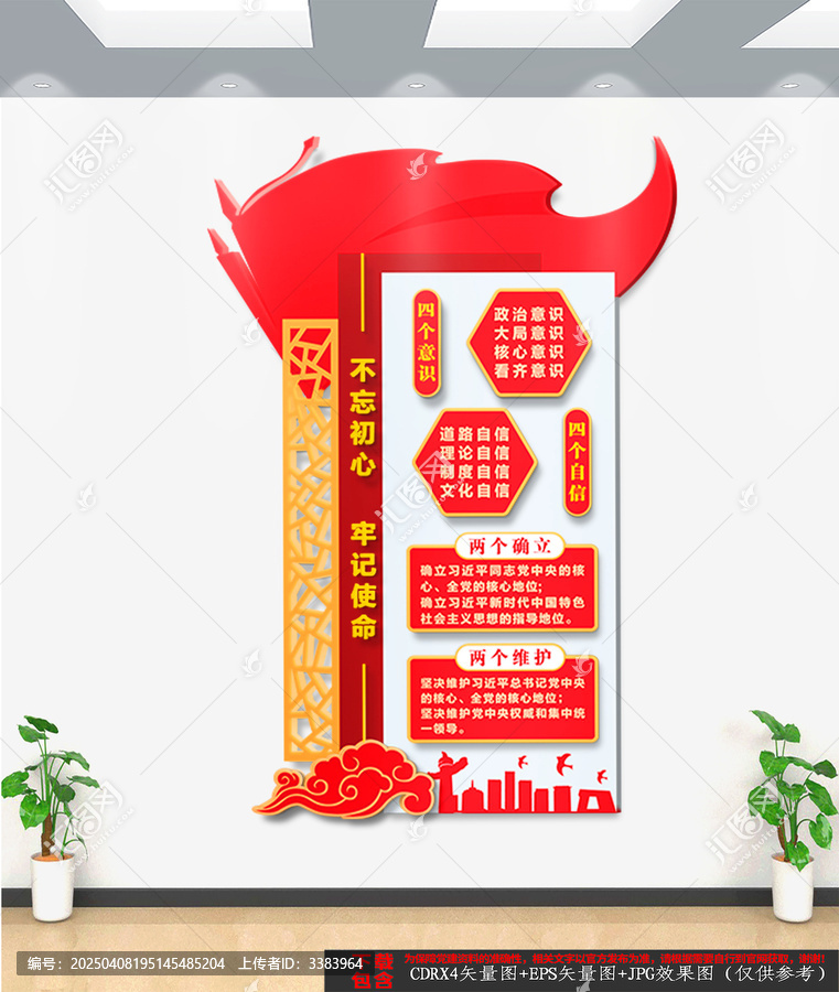 四個意識四個自信黨建展板