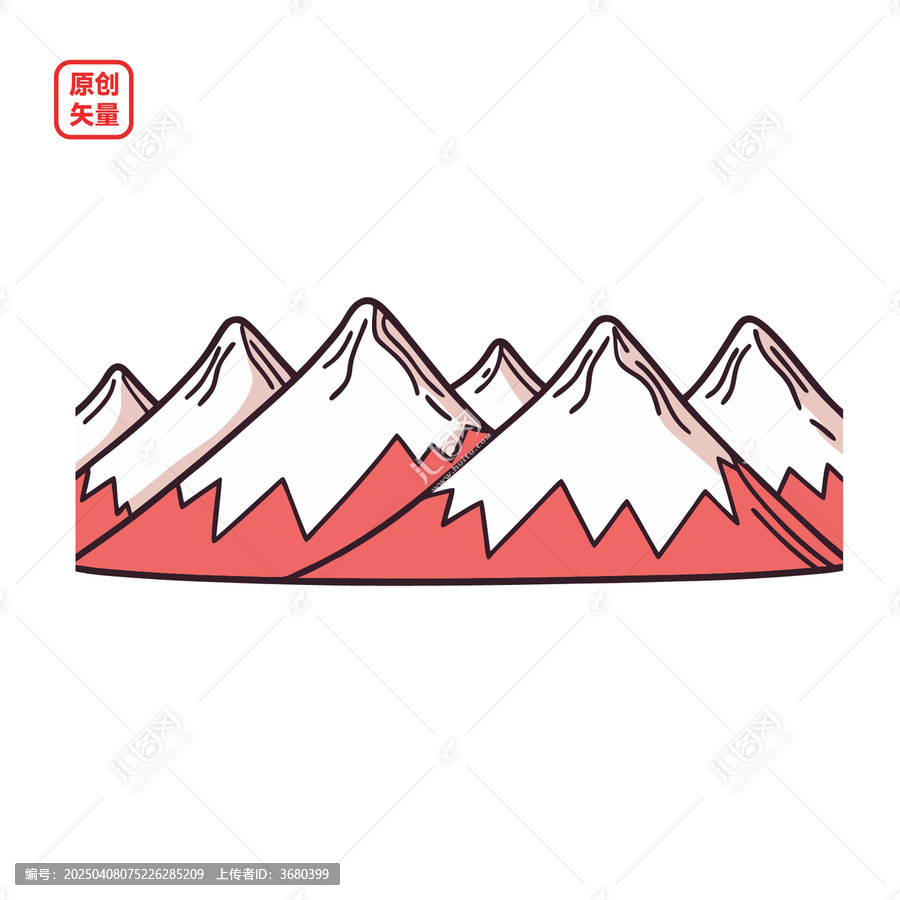矢量插圖簡(jiǎn)約自然群山