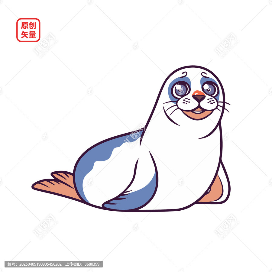 矢量插圖動(dòng)物簡(jiǎn)約海豹