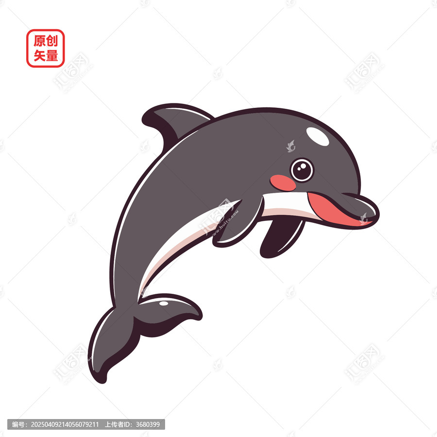 矢量插圖動物卡通海豚