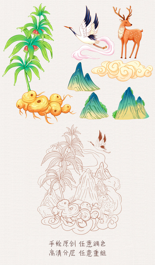 滇黃精插畫包裝