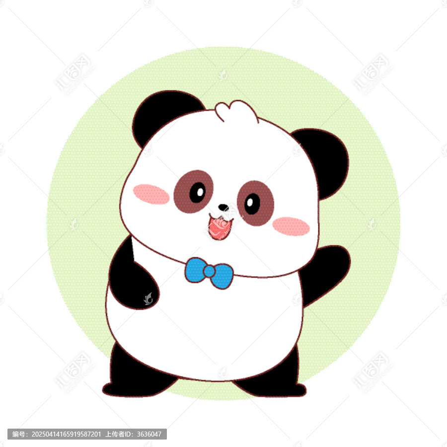 打招呼的卡通熊貓