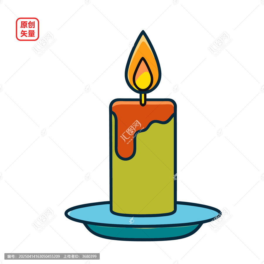 矢量插圖簡(jiǎn)約燃燒蠟燭