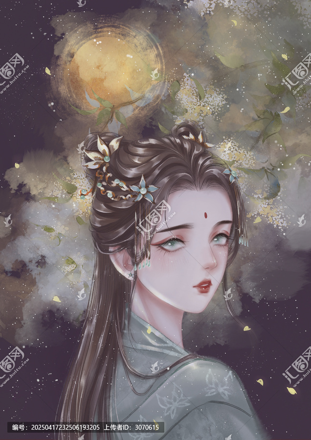 三秋桂子豎版夜景