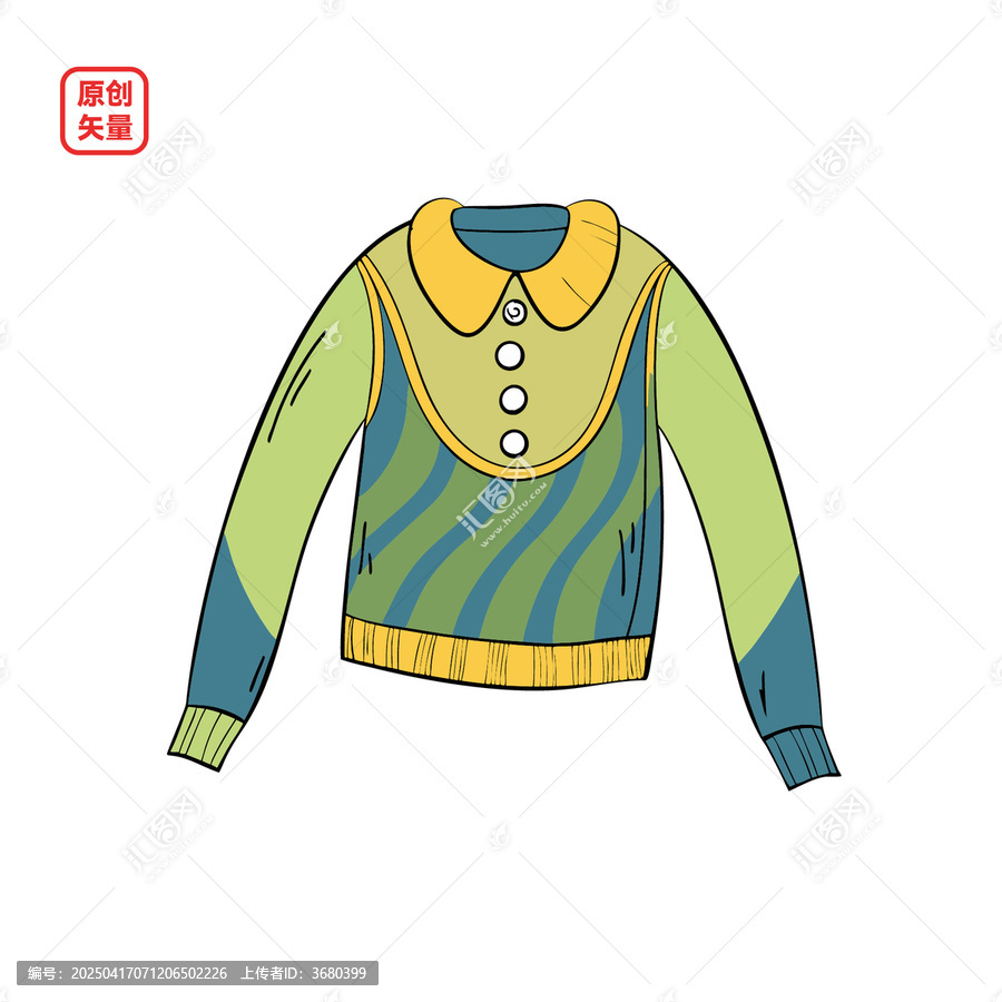 矢量插圖衣服女式長(zhǎng)袖毛衣