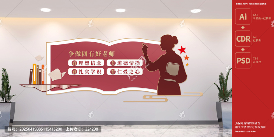 爭(zhēng)做四有好老師文化墻