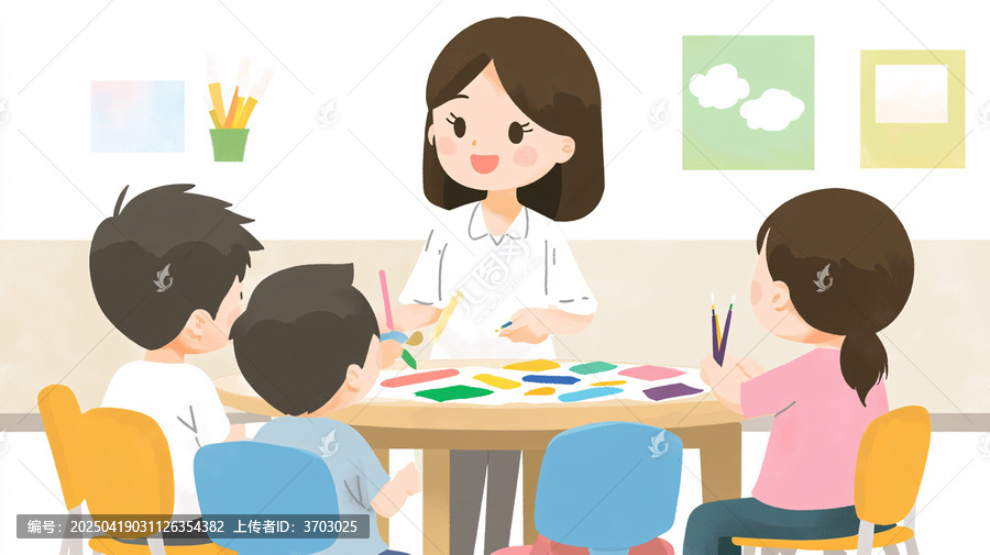 教師指導(dǎo)兒童繪畫