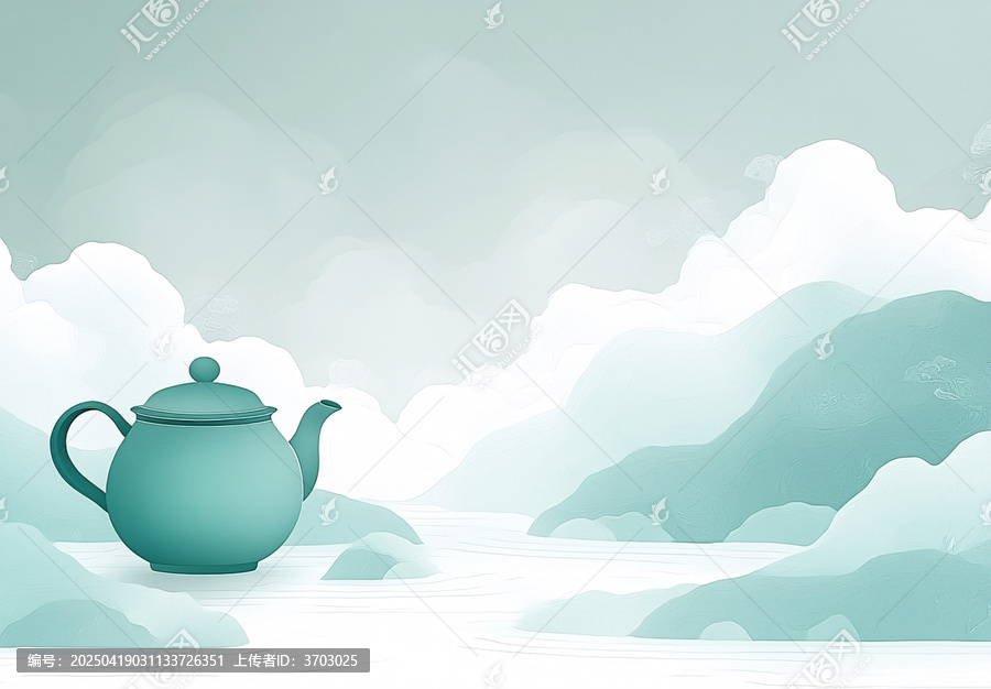 浮空茶壺山水圖