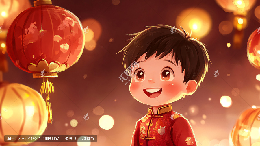 新年快樂(lè)小男孩