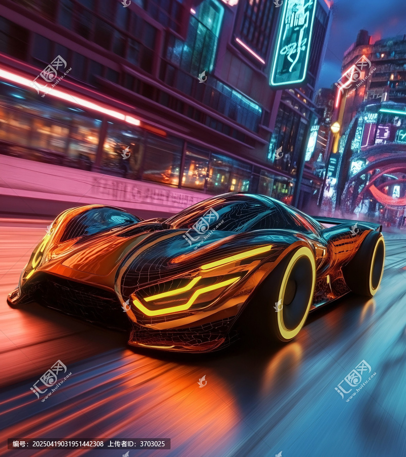 未來跑車夜街飛馳