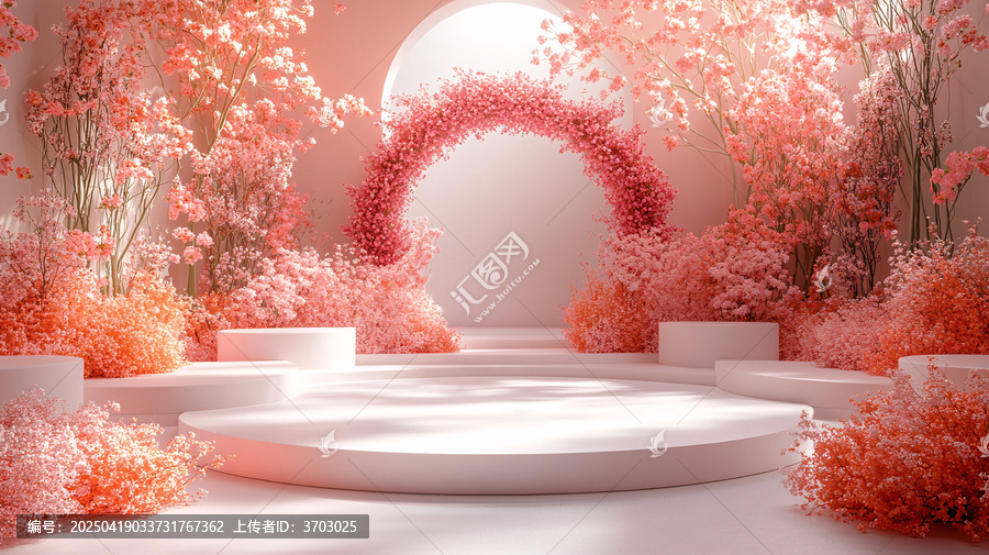 圓形舞臺(tái)花卉布置