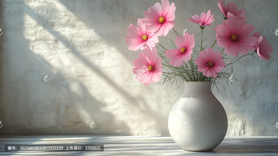 粉色波斯菊排列
