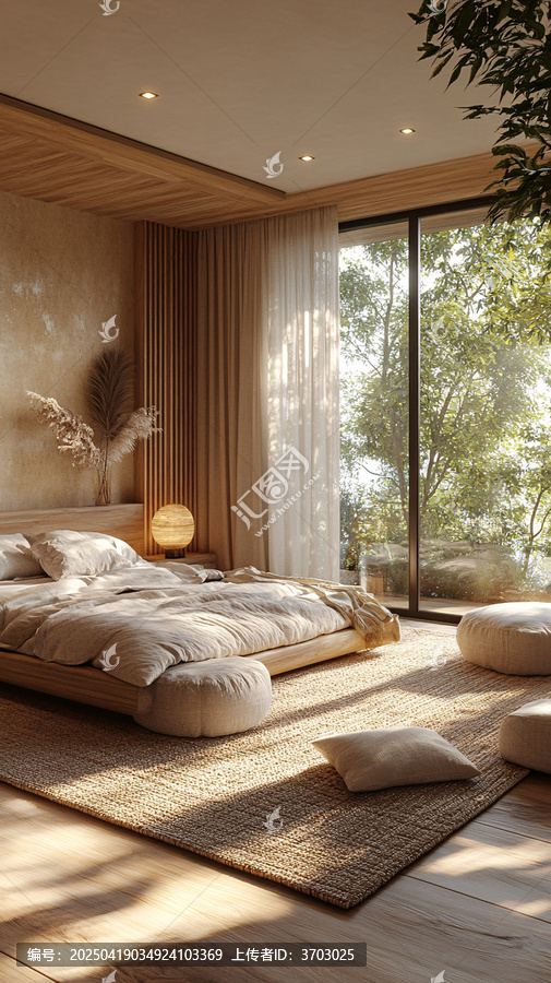 簡約臥室自然光窗景