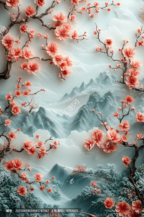 玉色山水祥云圖