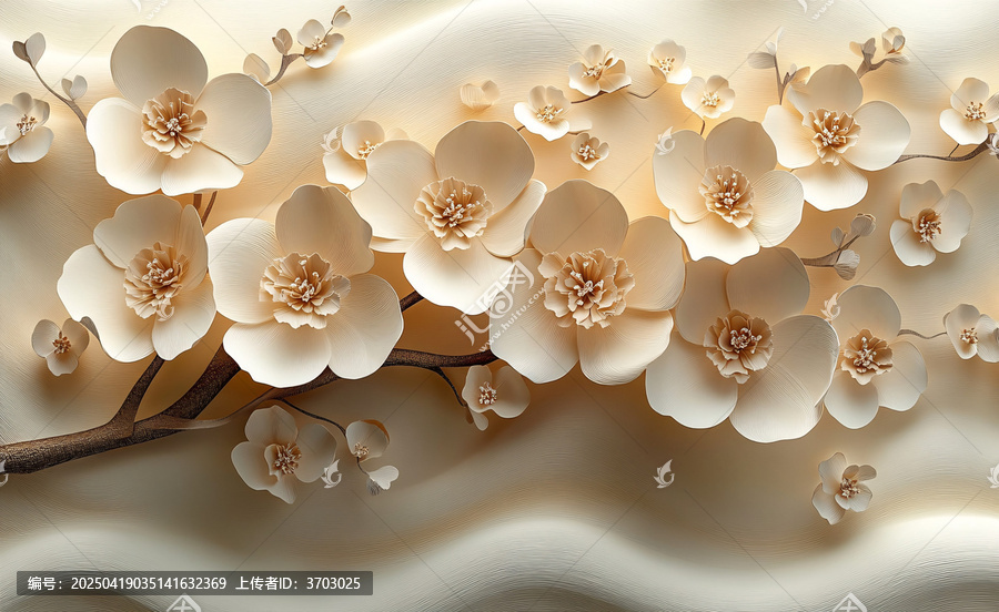 淺褐花枝紙藝