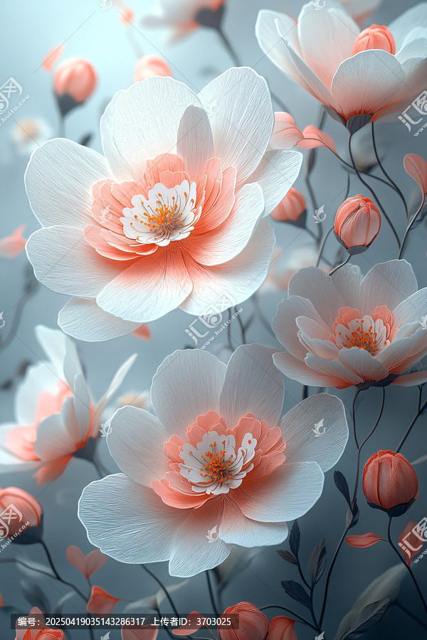 白色粉色波斯菊花