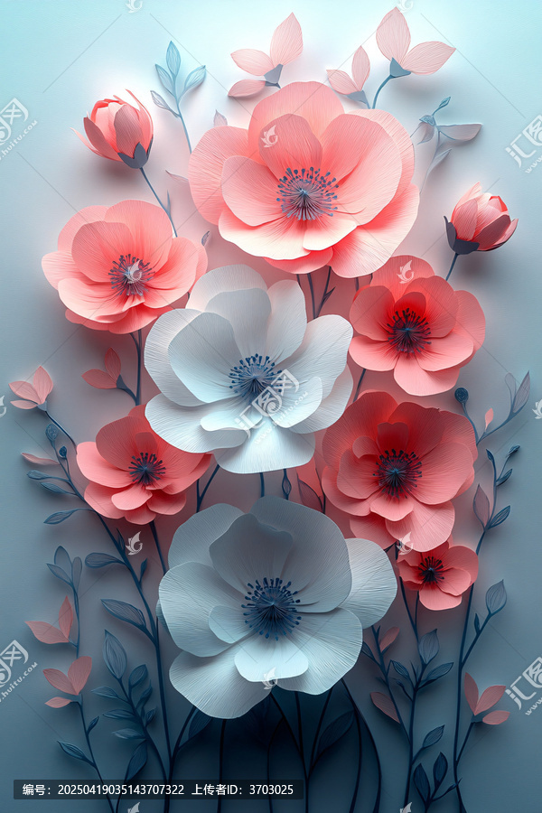 白色粉色波斯菊花