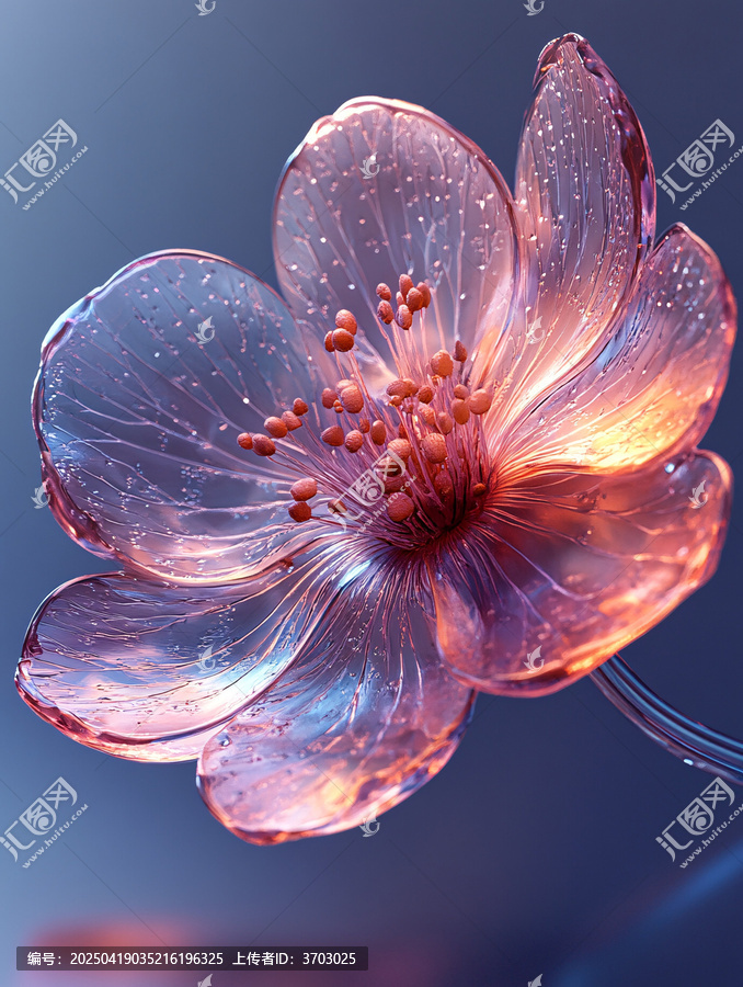 玻璃花與紫色背景
