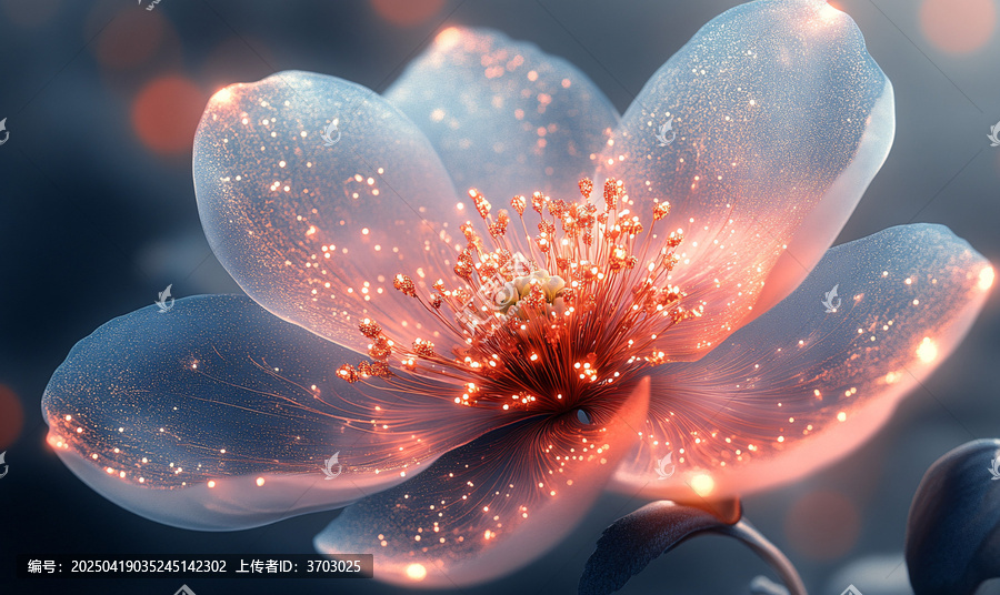 粉色花瓣金色花蕊