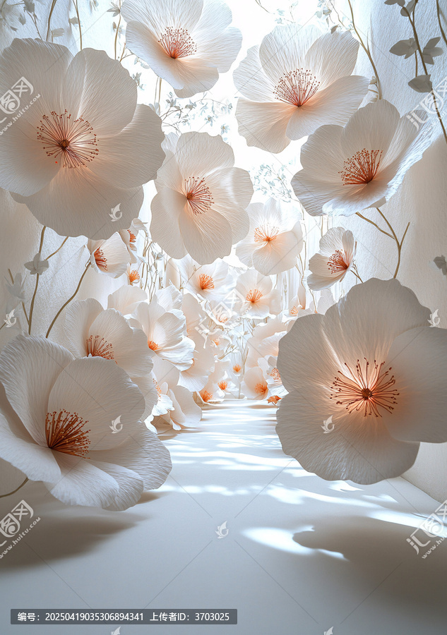 白紙花墻