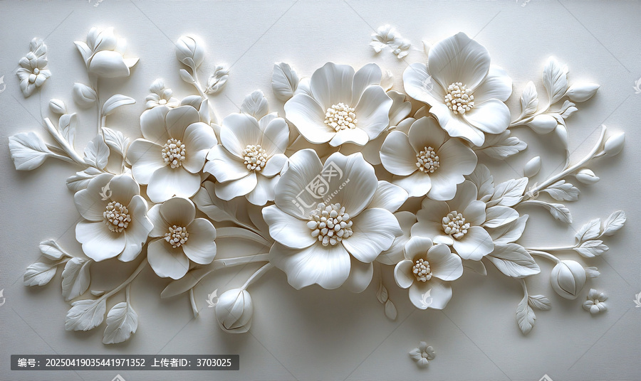 白色花朵立體形狀