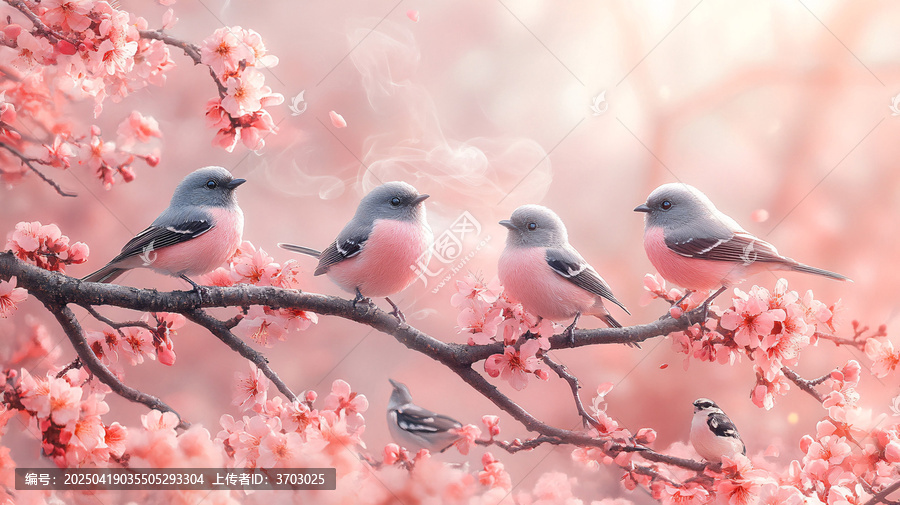 桃花鳥語輕煙繚