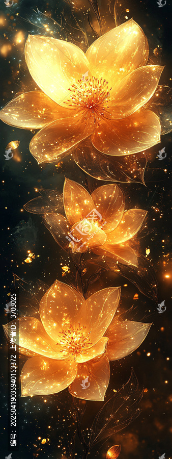 金色光芒花卉葉