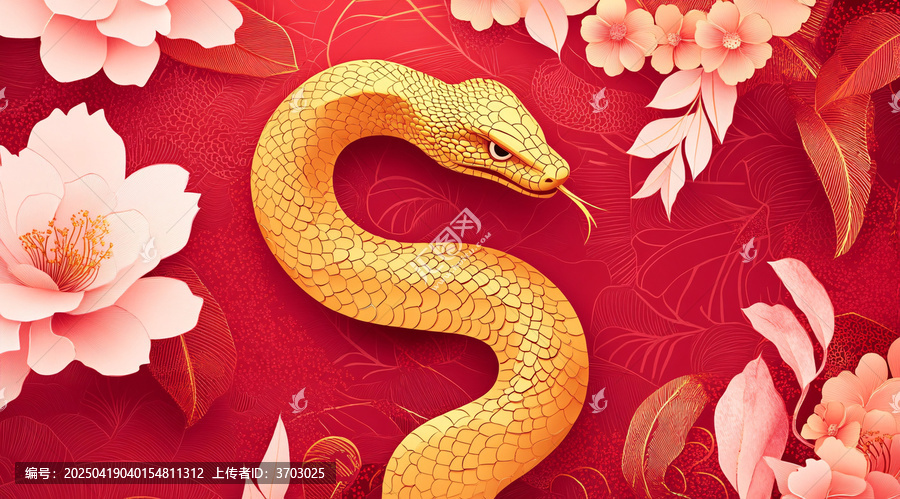 金蛇剪紙圖
