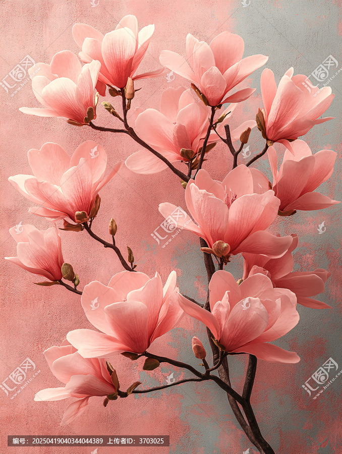 粉色木蘭花石膏混凝土