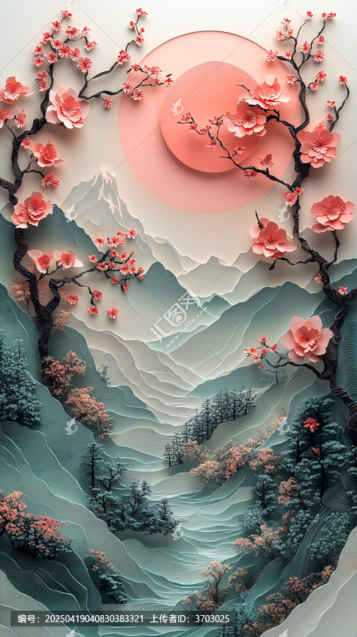 春日山水紙藝