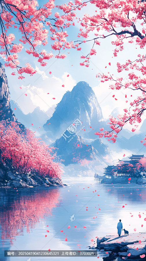 桃林河畔人攜獸