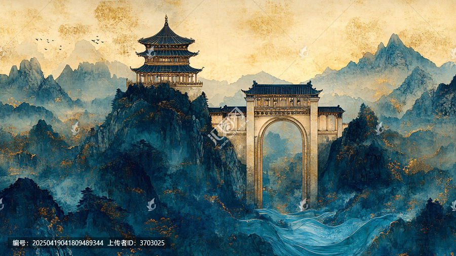 山水樓閣圖