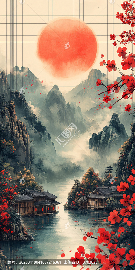 山水煙云湖畔屋