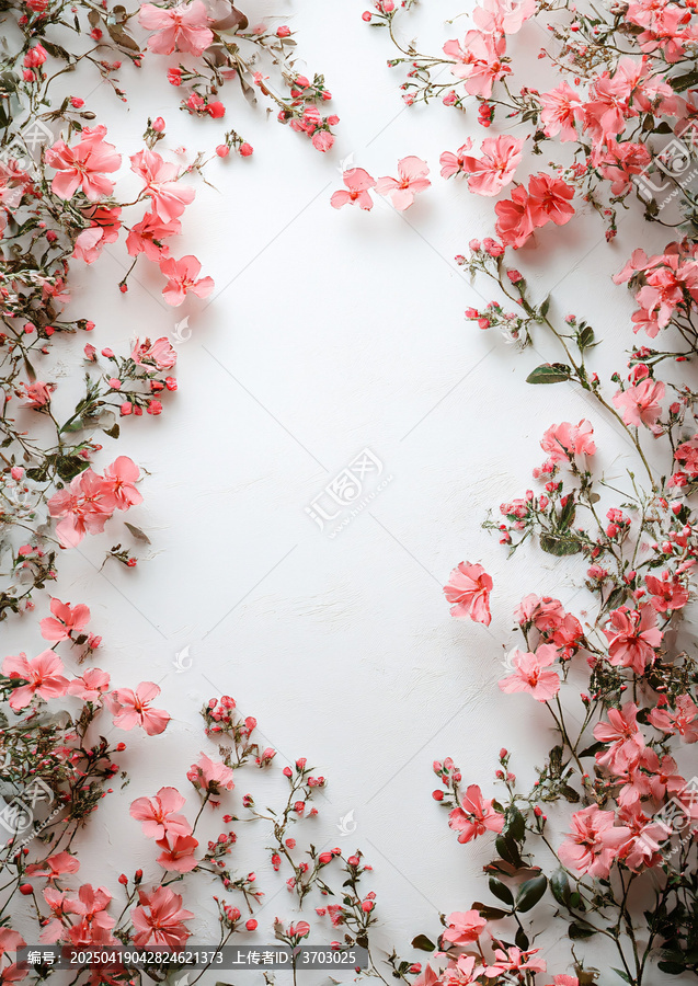粉色小花空心圖案